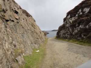 The man-made gorge on the approach to Loch Skipport