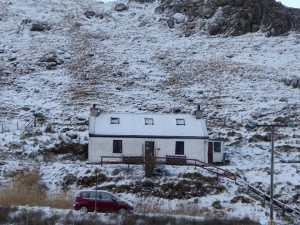 Rhenigidale in the snow and a hosteller's car hopefully.